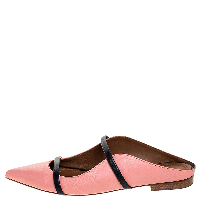 

Malone Souliers Coral Leather Maureen Pointed Toe Mules Size, Beige