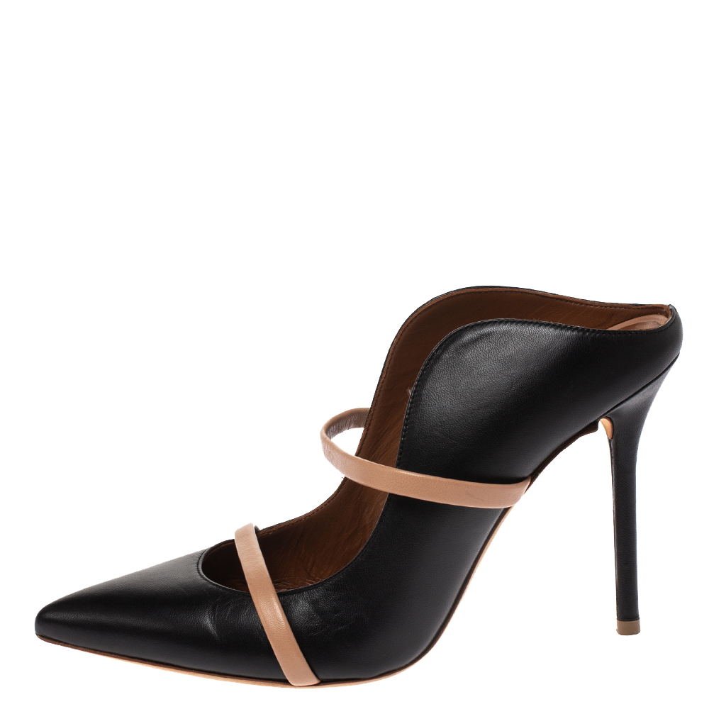 

Malone Souliers Black Leather Maureen Mules Size