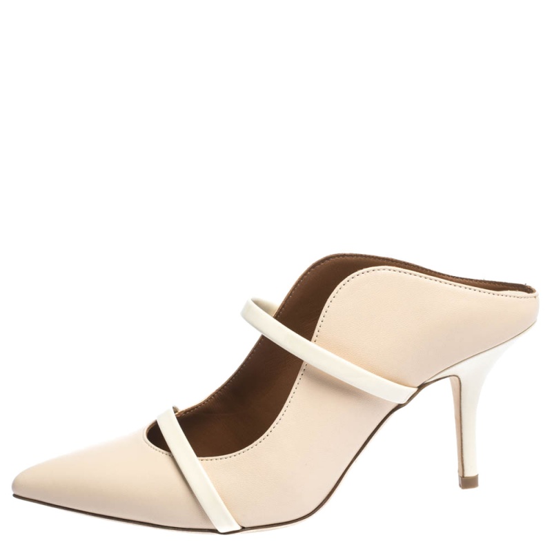 

Malone Souliers Cream Leather Maureen Mules Size