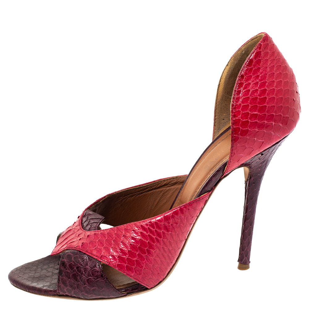 

Malone Souliers Purple/Pink Snake Embossed Leather Babette Pumps Size