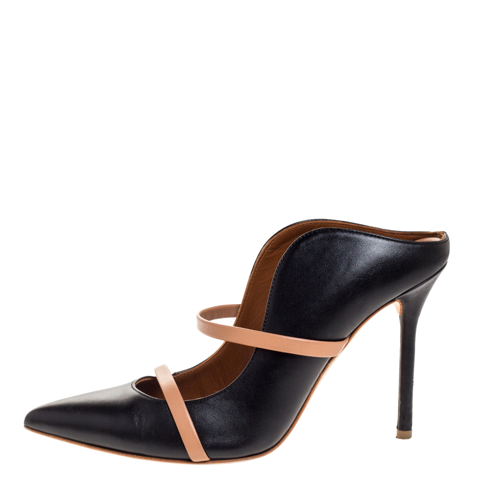 

Malone Souliers Black Leather Maureen Mules Size