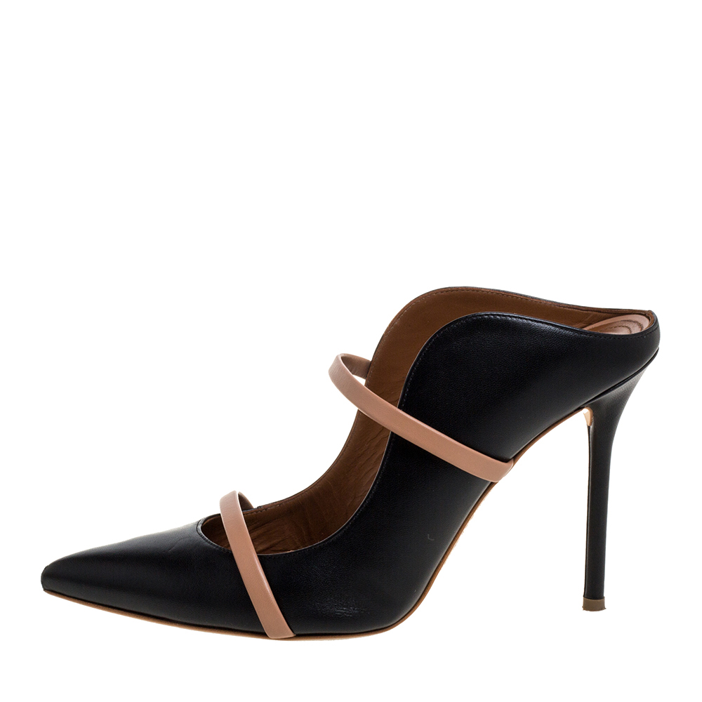 

Malone Souliers Black Leather Maureen Pointed Toe Mule Size