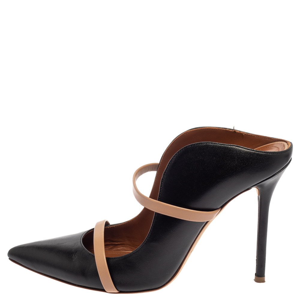 

Malone Souliers Black/Beige Leather Maureen Mules Size