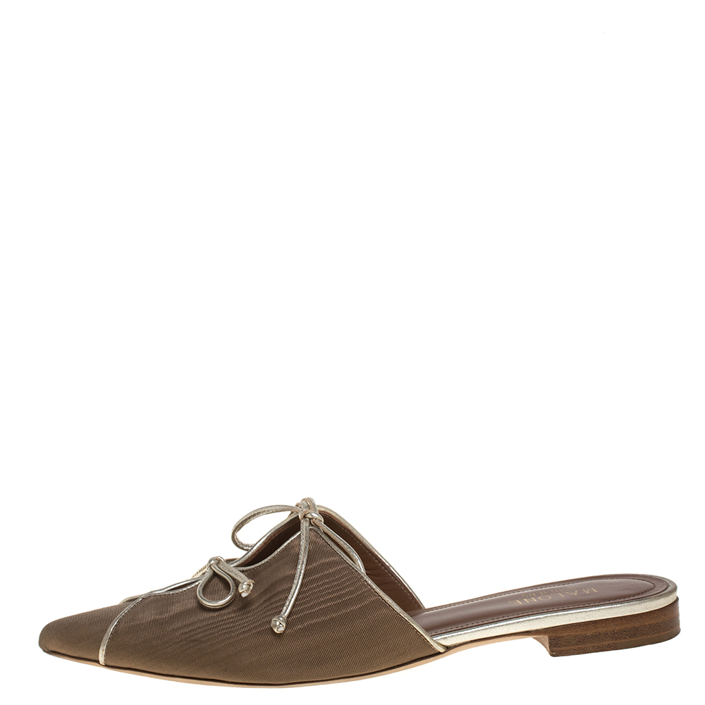 

Malone Souliers Beige Fabric Vivlin Accent Mules Size