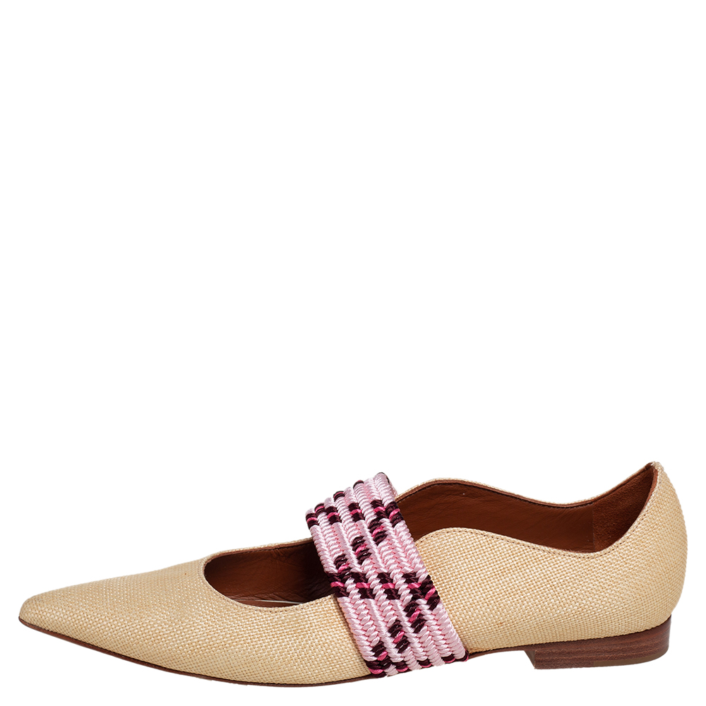 

Malone Souliers Beige Coated Raffia Martina Luwolt Flats Size