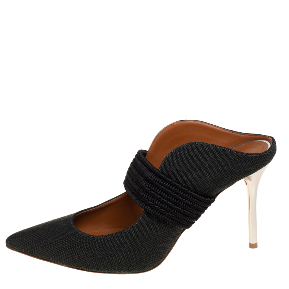 

Malone Souliers Black Denim Mara Mule Sandals Size