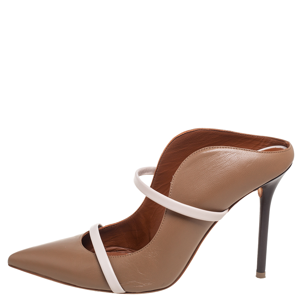 

Malone Souliers Brown Leather Maureen Pointed Toe Mules Sandals Size
