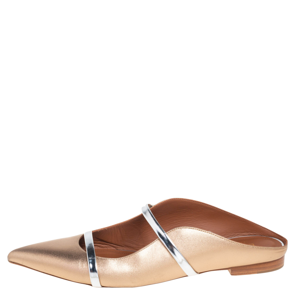 

Malone Souliers Gold Leather Maureen Flats Size