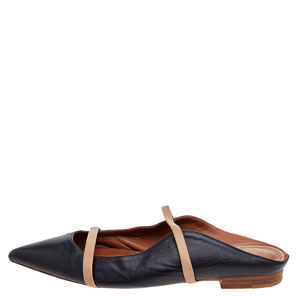 

Malone Souliers Black/Tan Leather Maureen Flats Size