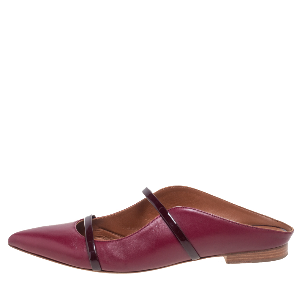 

Malone Souliers Purple Leather Maureen Flats Size