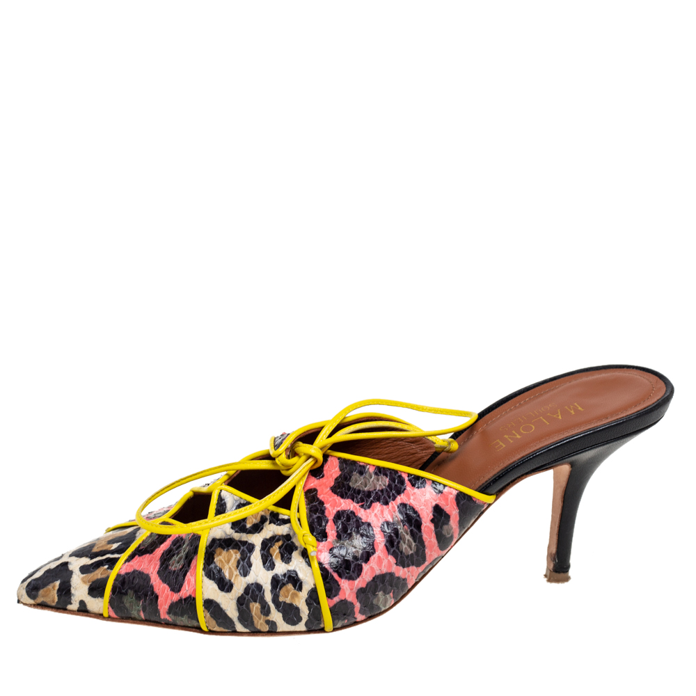 

Malone Souliers Multicolor Python Leather Bobbi Mule Sandals Size