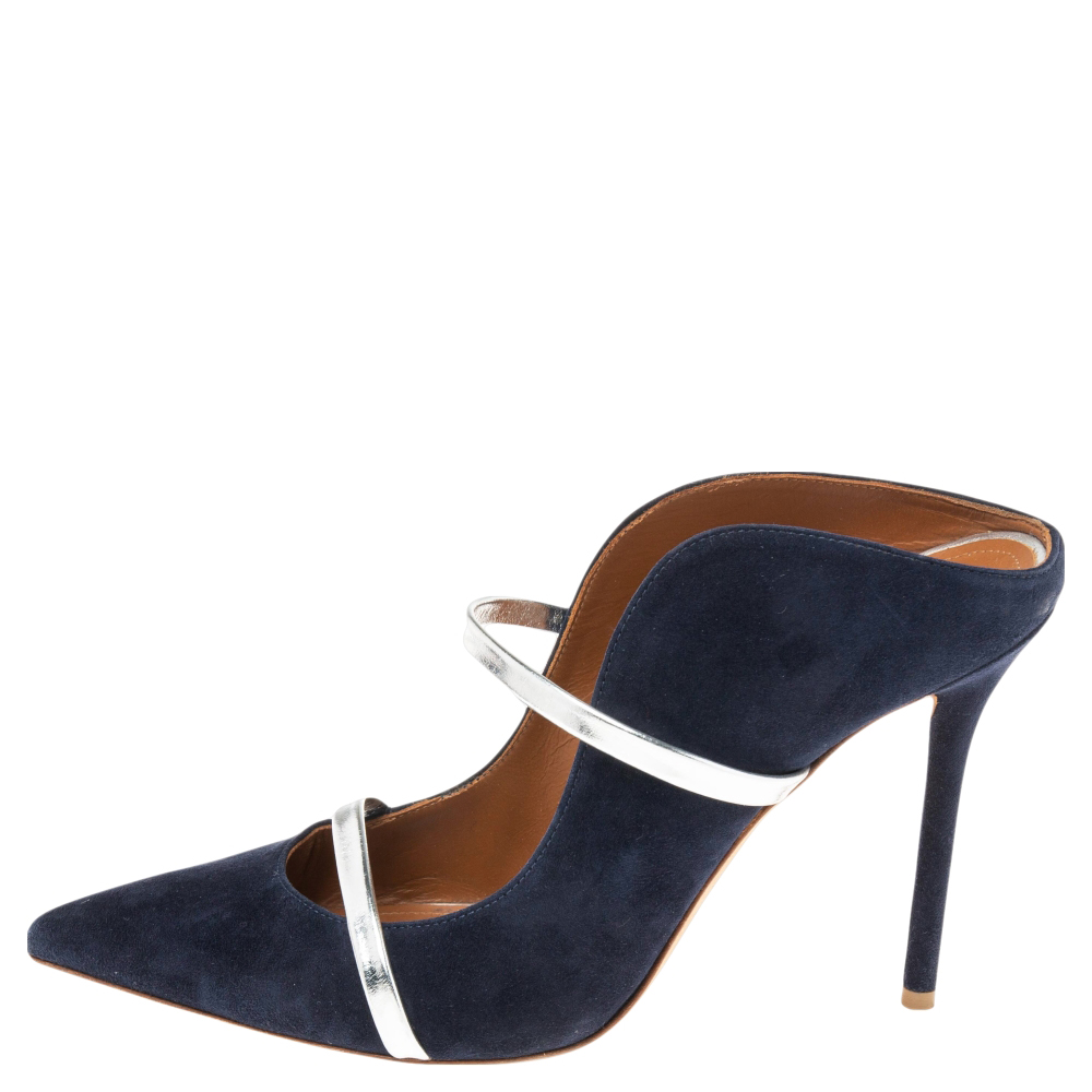 

Malone Souliers Navy Blue Suede Maureen Pumps Size