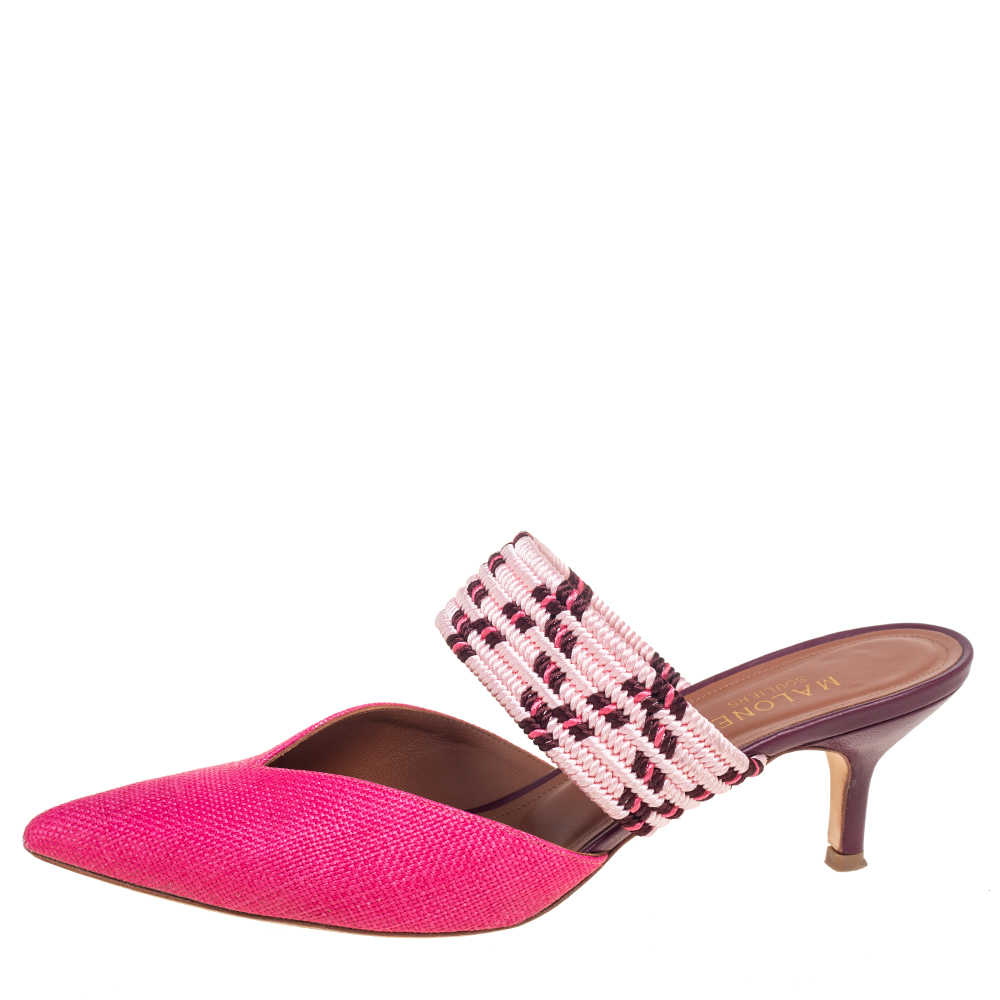 

Malone Souliers Multicolor Woven Raffia Maisie Sandals Size