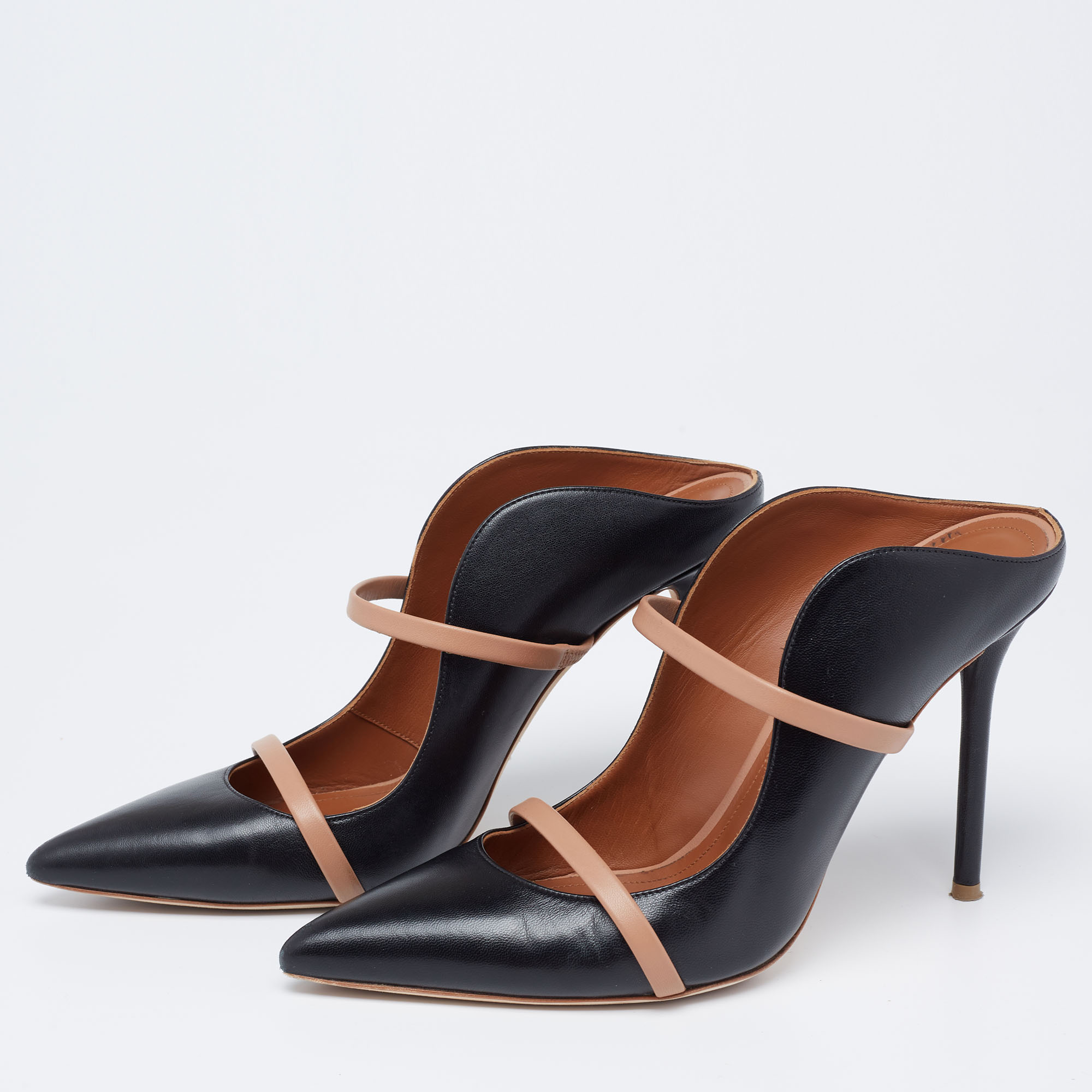 

Malone Souliers Balck/Nude Nappa Leather Maureen Mules Size, Black