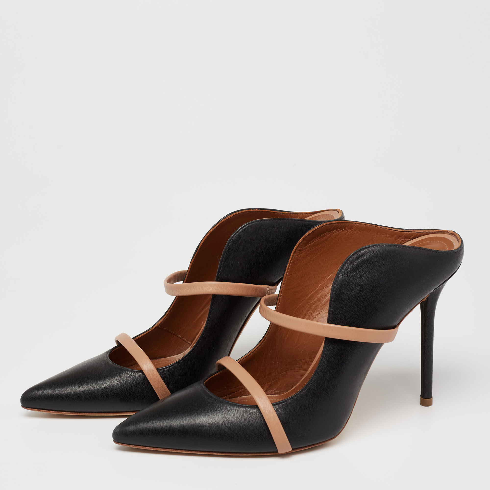 

Malone Souliers Black/Beige Leather Maureen Mules Size