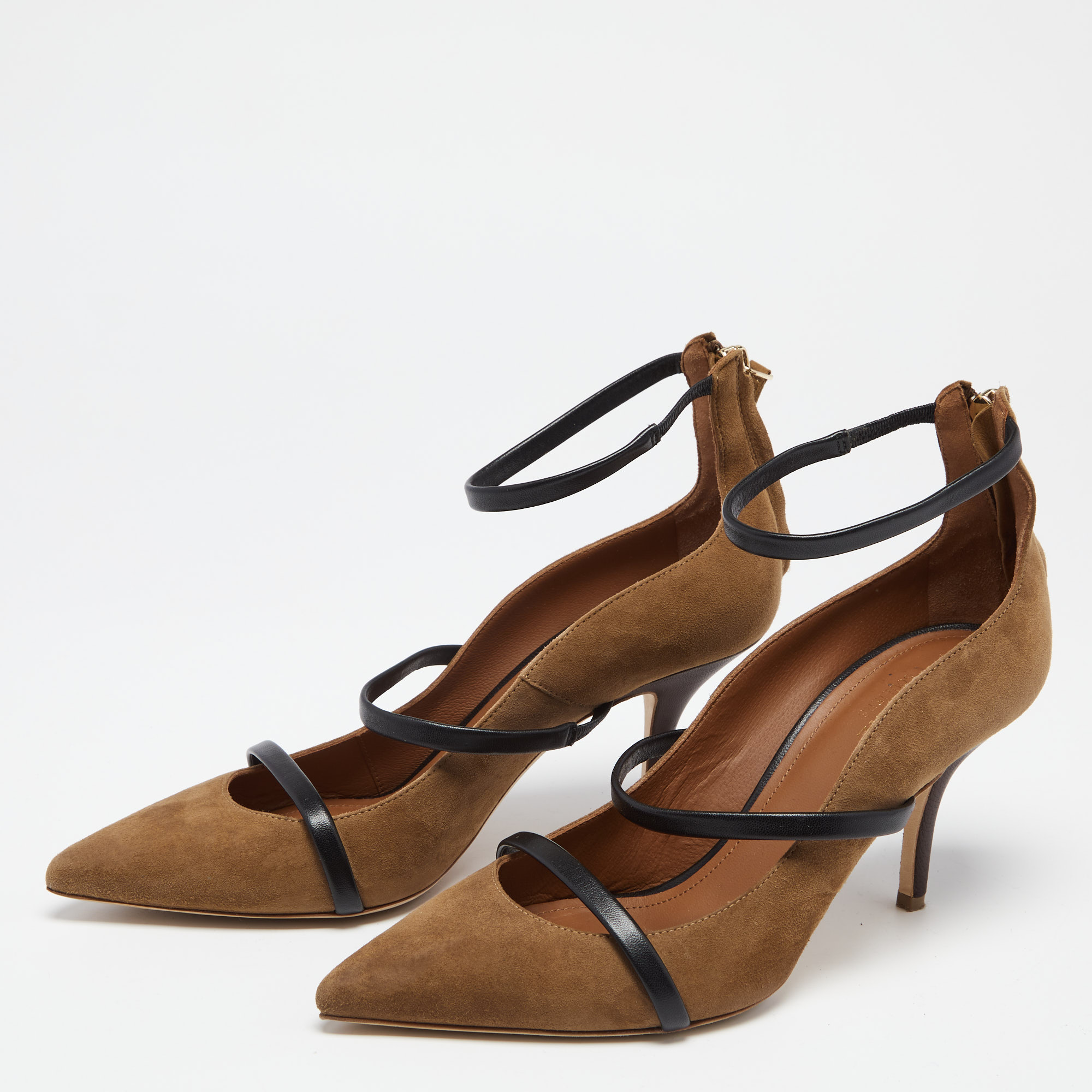 

Malone Souliers Brown Suede Robyn Ankle Strap Pumps Size