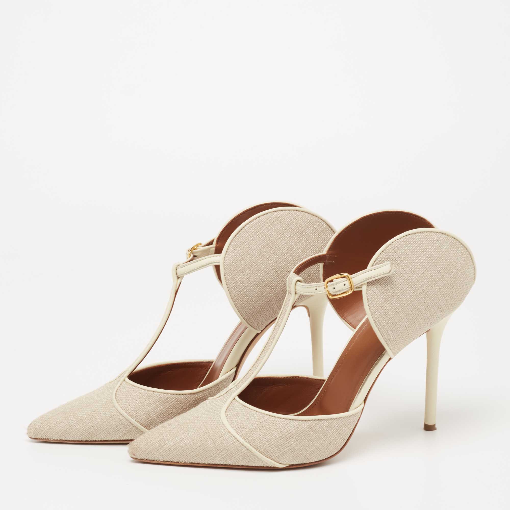 

Malone Souliers Cream Raffia and Leather Mule Size