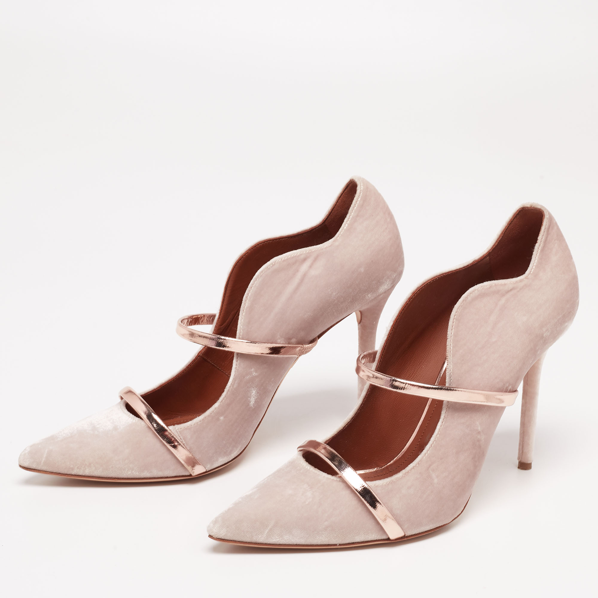 

Malone Souliers Taupe Grey Velvet Maureen Pumps Size