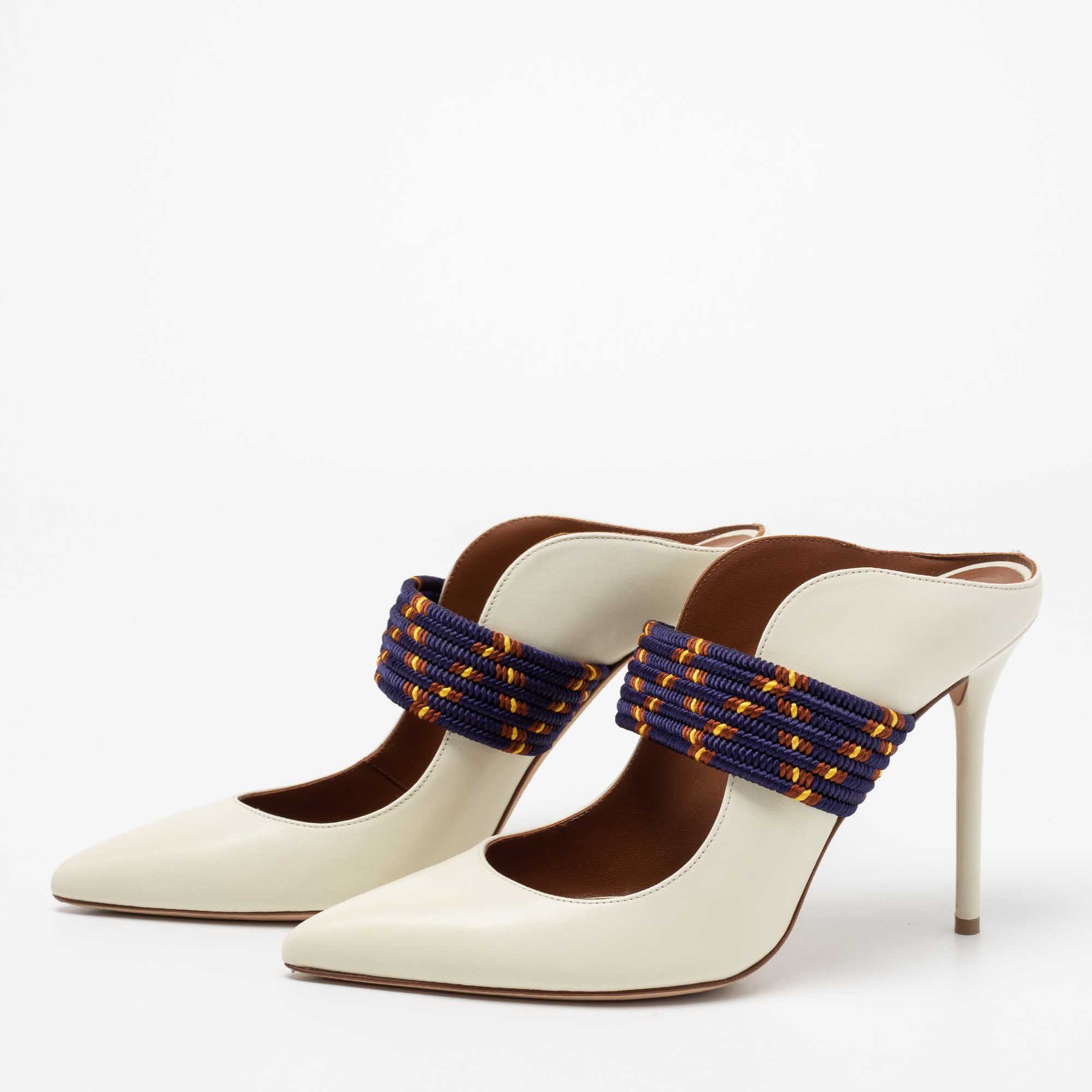 

Malone Souliers Cream Leather Mara Pumps Size