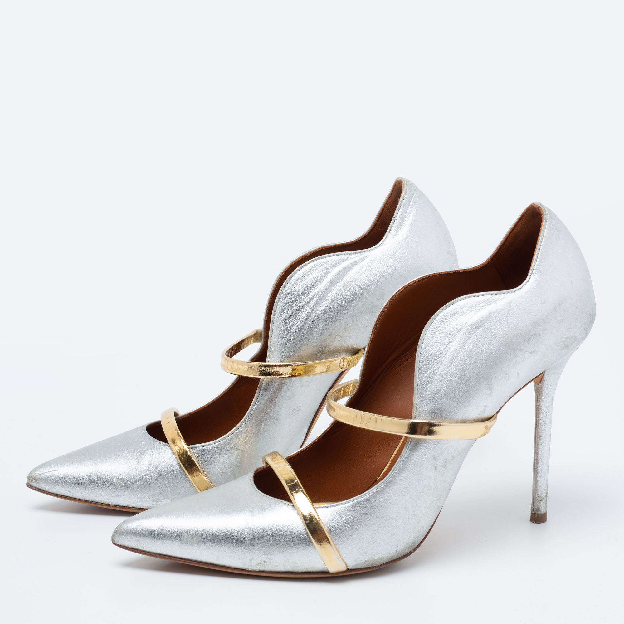 

Malone Souliers Silver/Gold Patent And Leather Maureen Pumps Size, Metallic