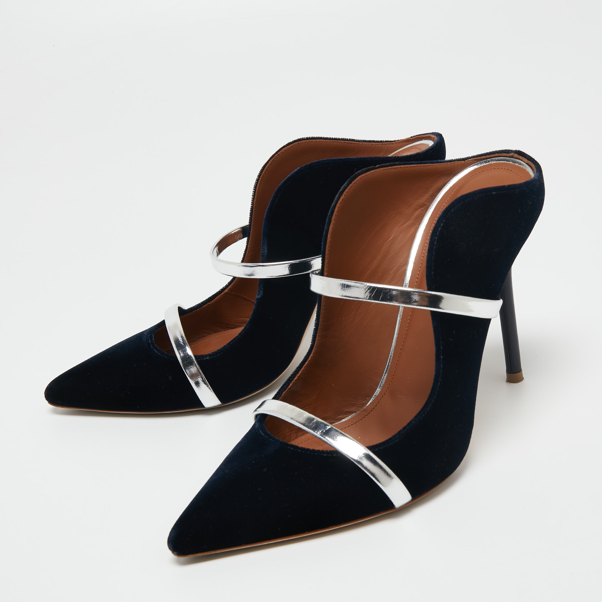 

Malone Souliers Black Velvet And Leather Maureen Mules Size