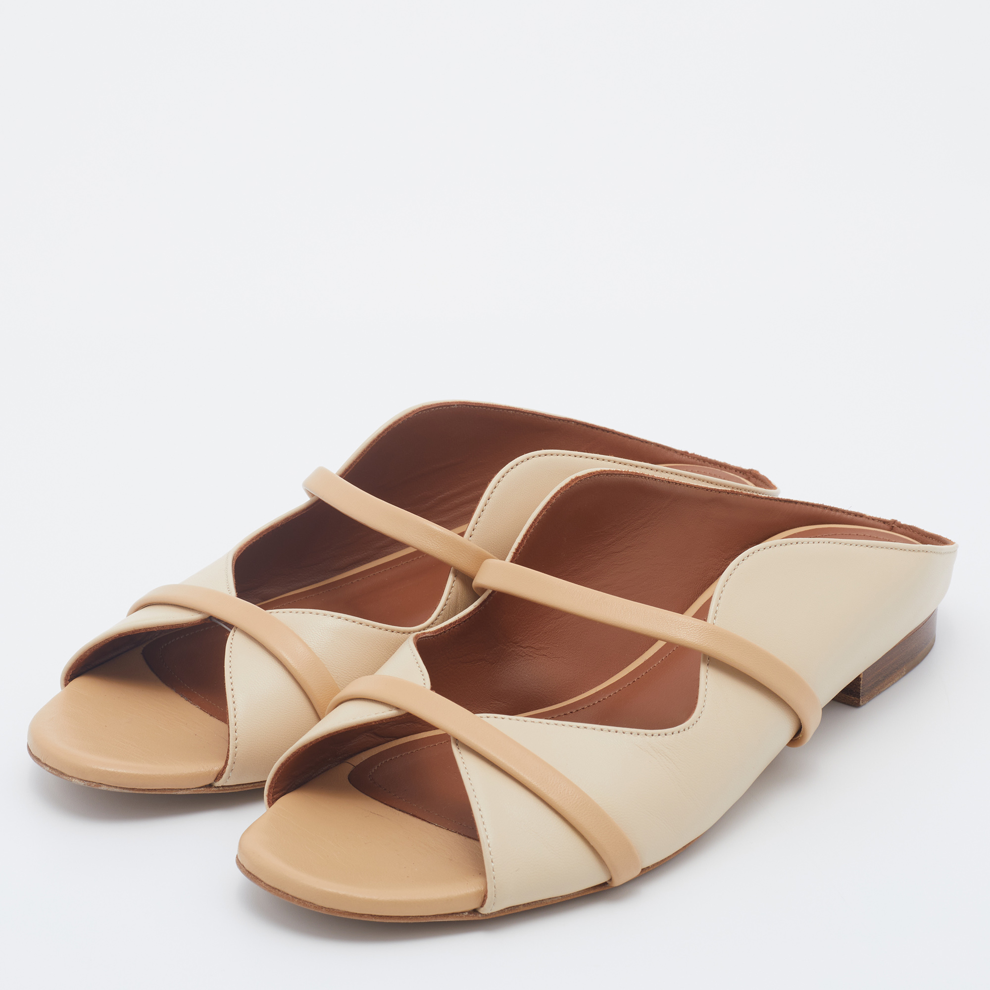 

Malone Souliers Beige Leather Norah Flat Mules Size
