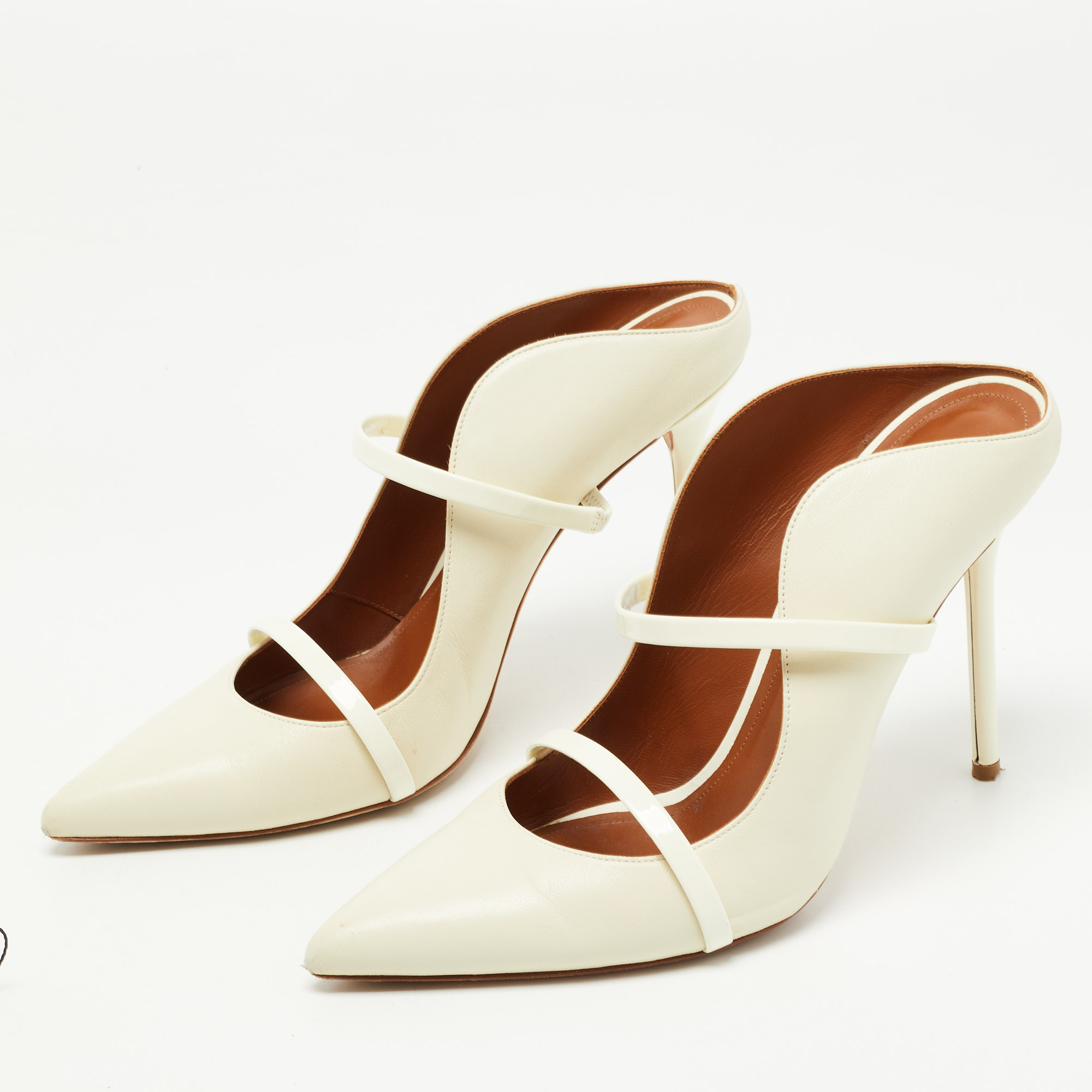 

Malone Souliers Off White Leather Maureen Mules Size