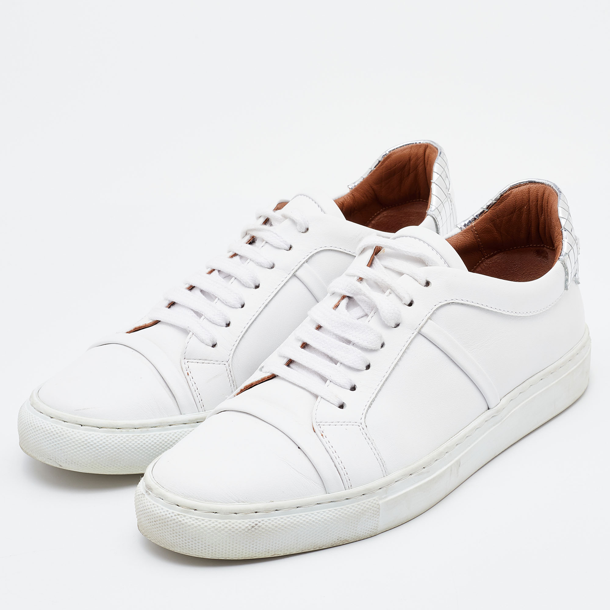 

Malone Souliers White/Silver Leather Musa Sneakers Size