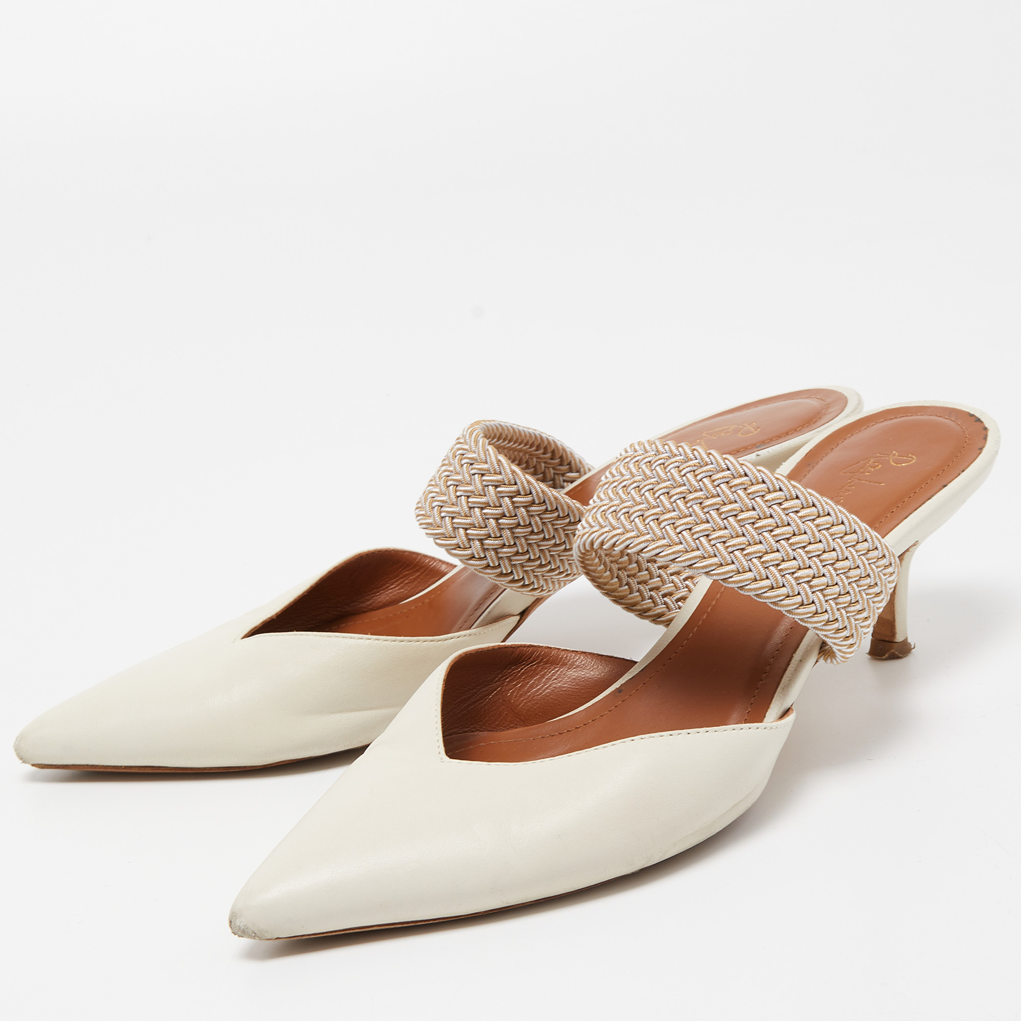 

Malone Souliers Off White Leather Maisie Mules Size