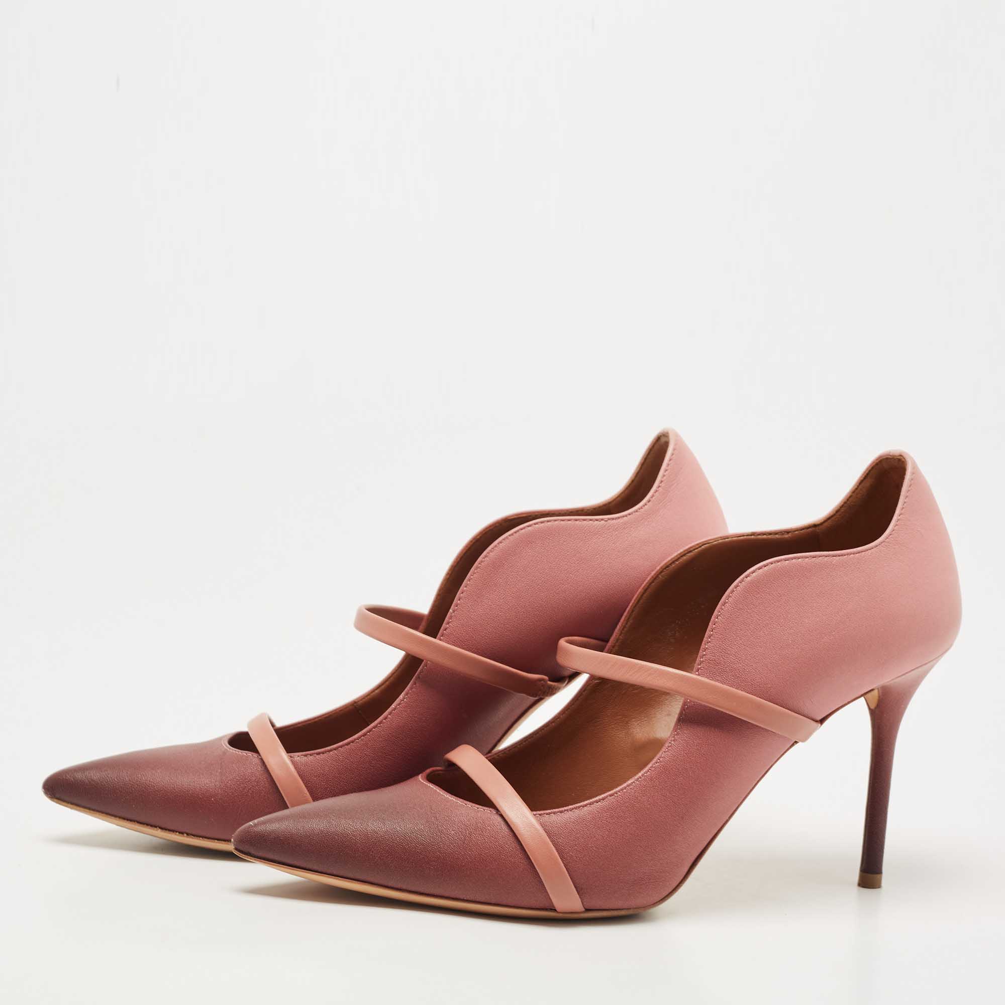 

Malone Souliers Pink/Burgundy Leather Maureen Pointed Toe Pumps Size, Navy blue