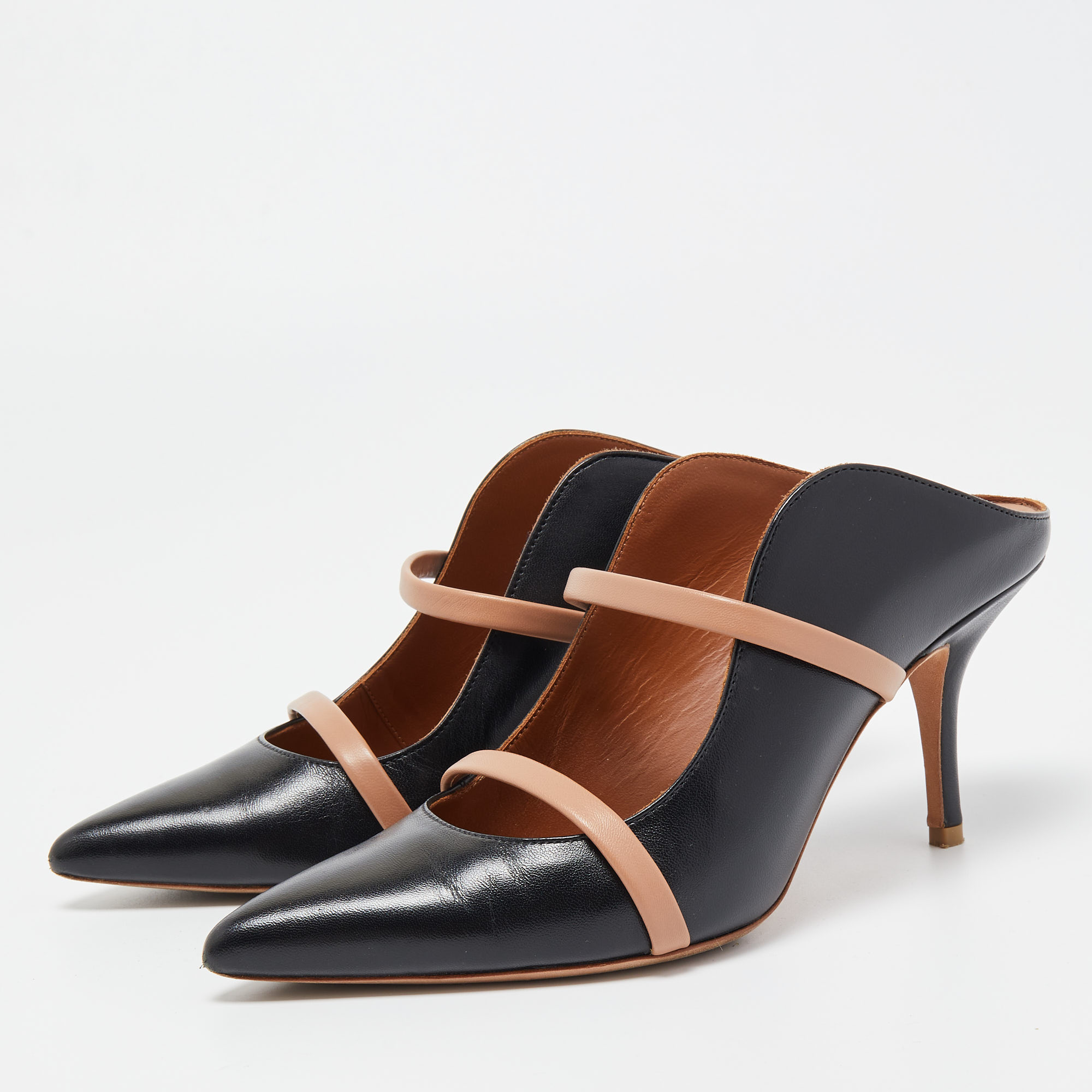

Malone Souliers Black/Beige Leather Mureen Mules Size