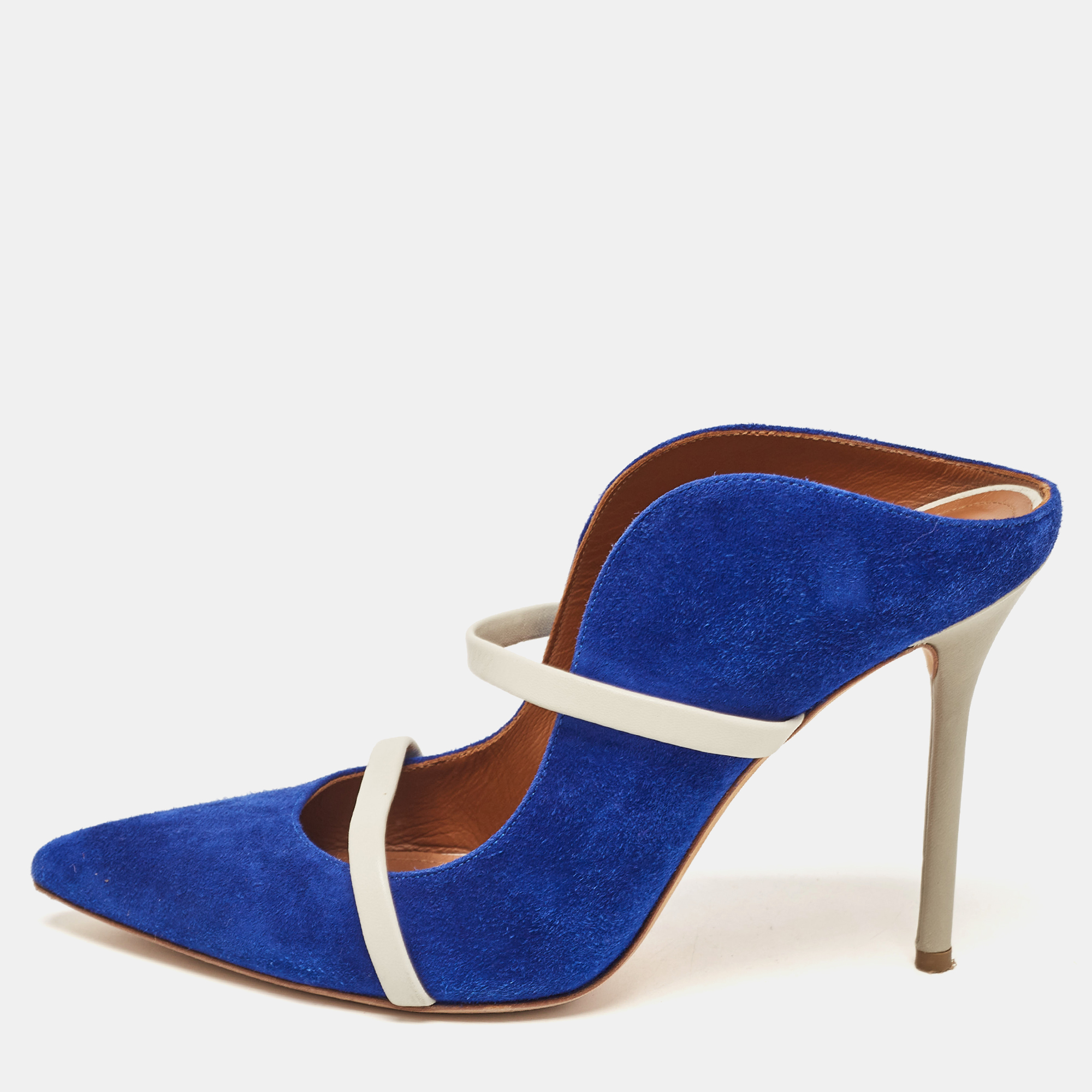 

Malone Souliers Blue Suede and Leather Maureen Pumps Size