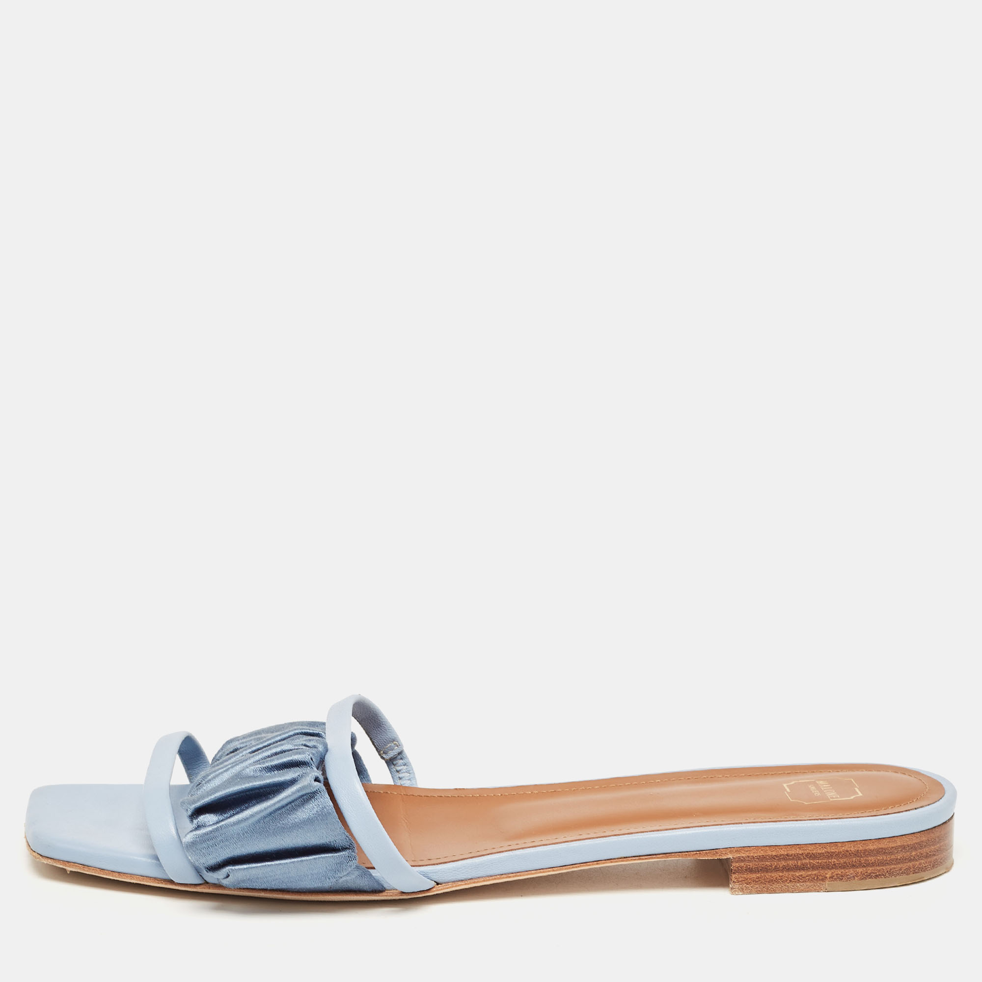 

Malone Souliers Blue Leather Flat Slides Size