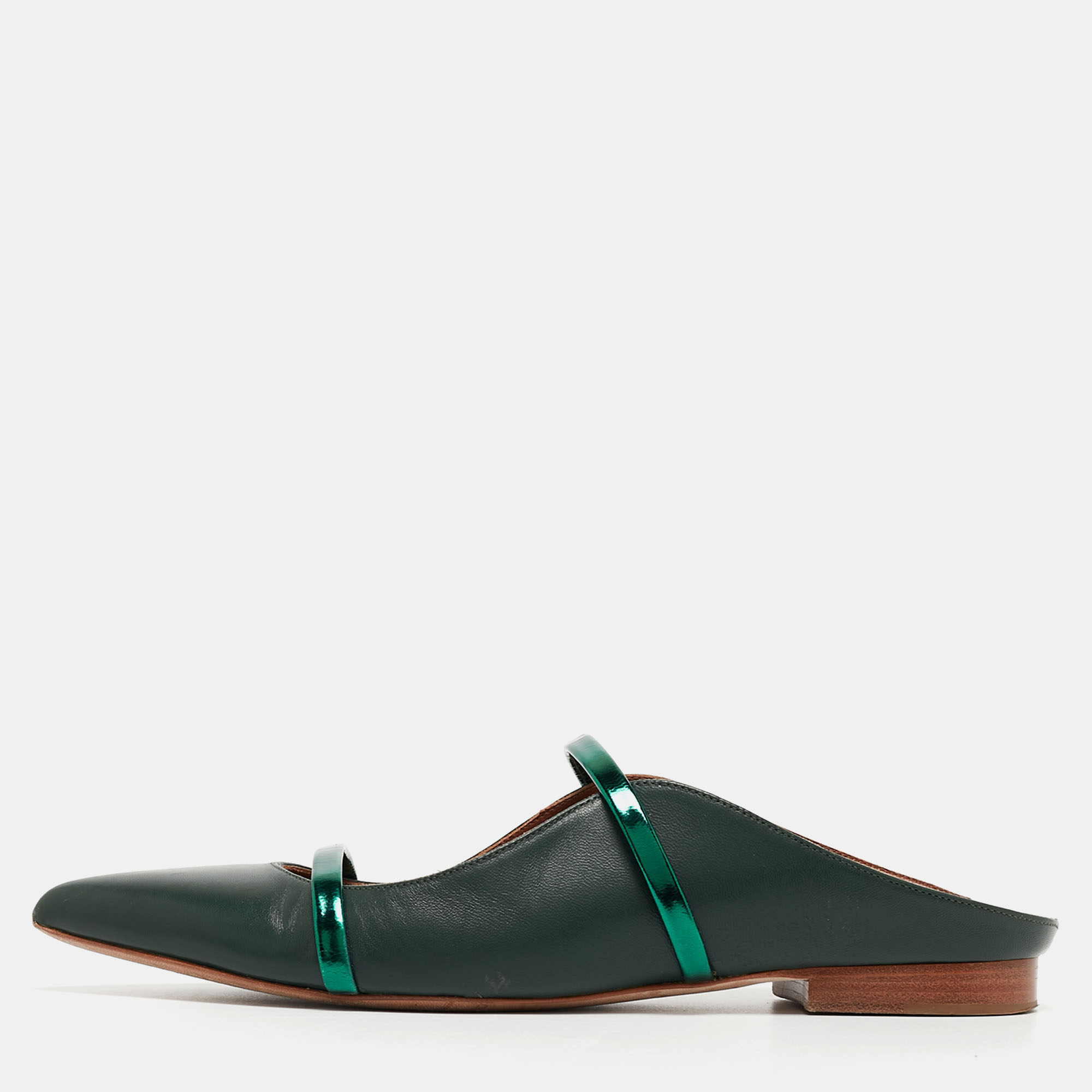 

Malone Souliers Green Leather Maureen Flats Size