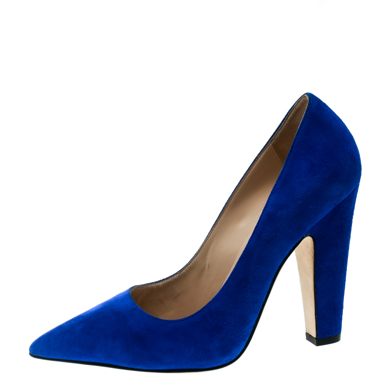 

Manolo Blahnik Royal Blue Suede Alba Pointed Toe Pumps Size