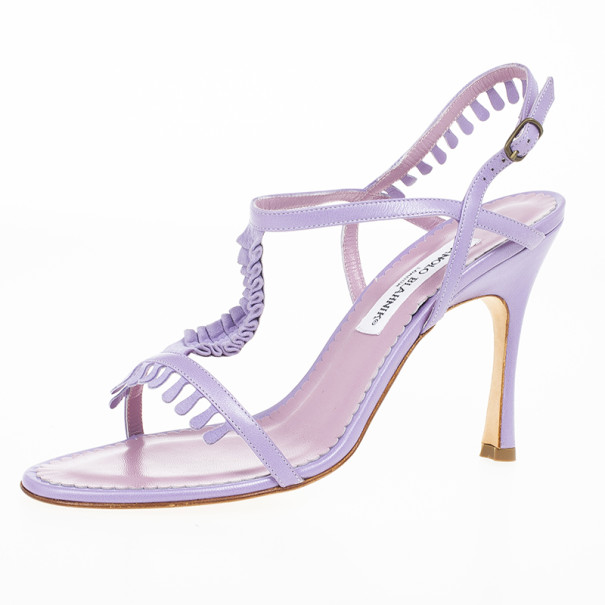 Manolo Blahnik Lilac Tigrata Sandals Size 39