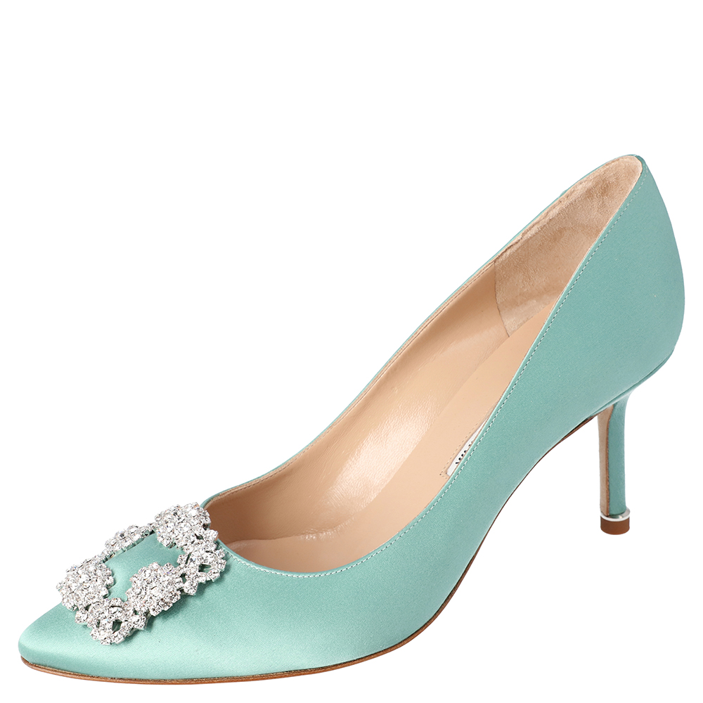 green embellished heels