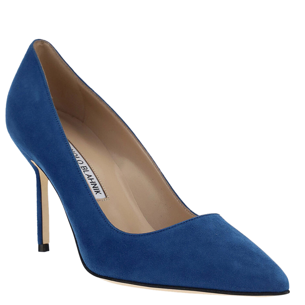 

Manolo Blahnik Blue Suede BB Pumps Size IT