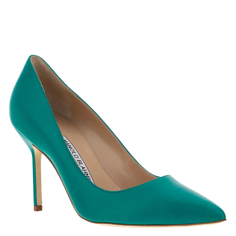 

Manolo Blahnik Green Satin Pumps Size IT