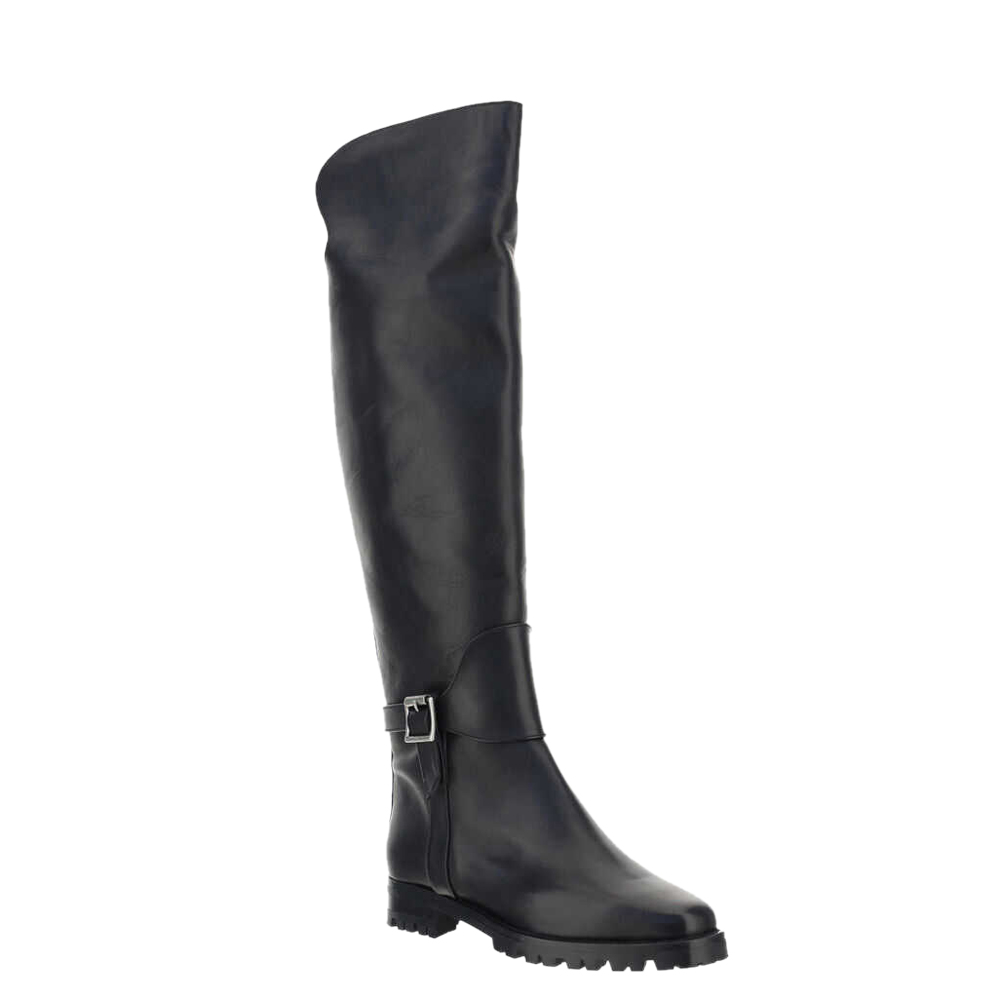 

Manolo Blahnik Black Leather Tarama Boots Size IT