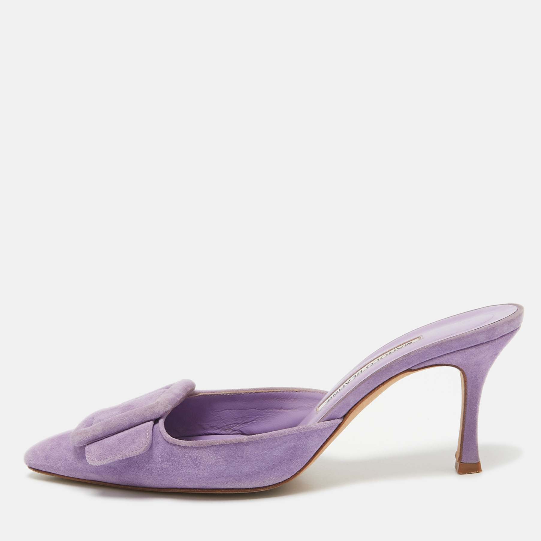 

Manolo Blahnik Lilac Suede Maysale Mules Size, Purple