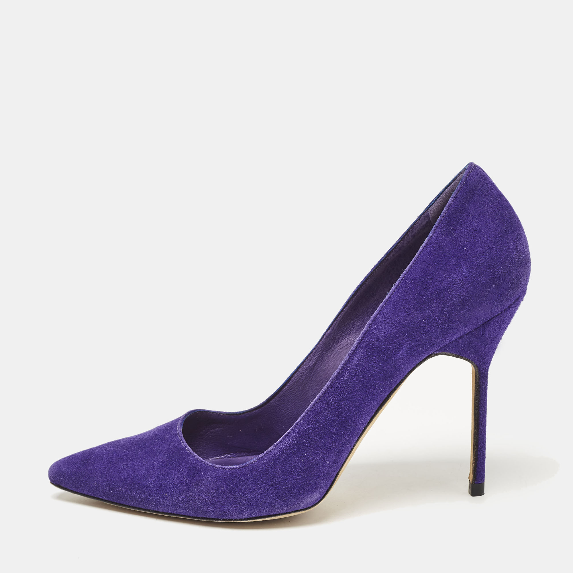 

Manolo Blahnik Purple Suede BB Pointed Toe Pumps Size