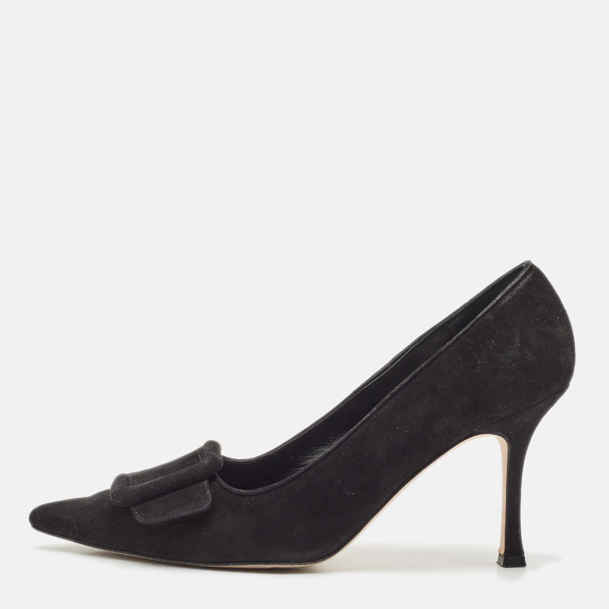

Manolo Blahnik Black Suede Maysale Pumps Size