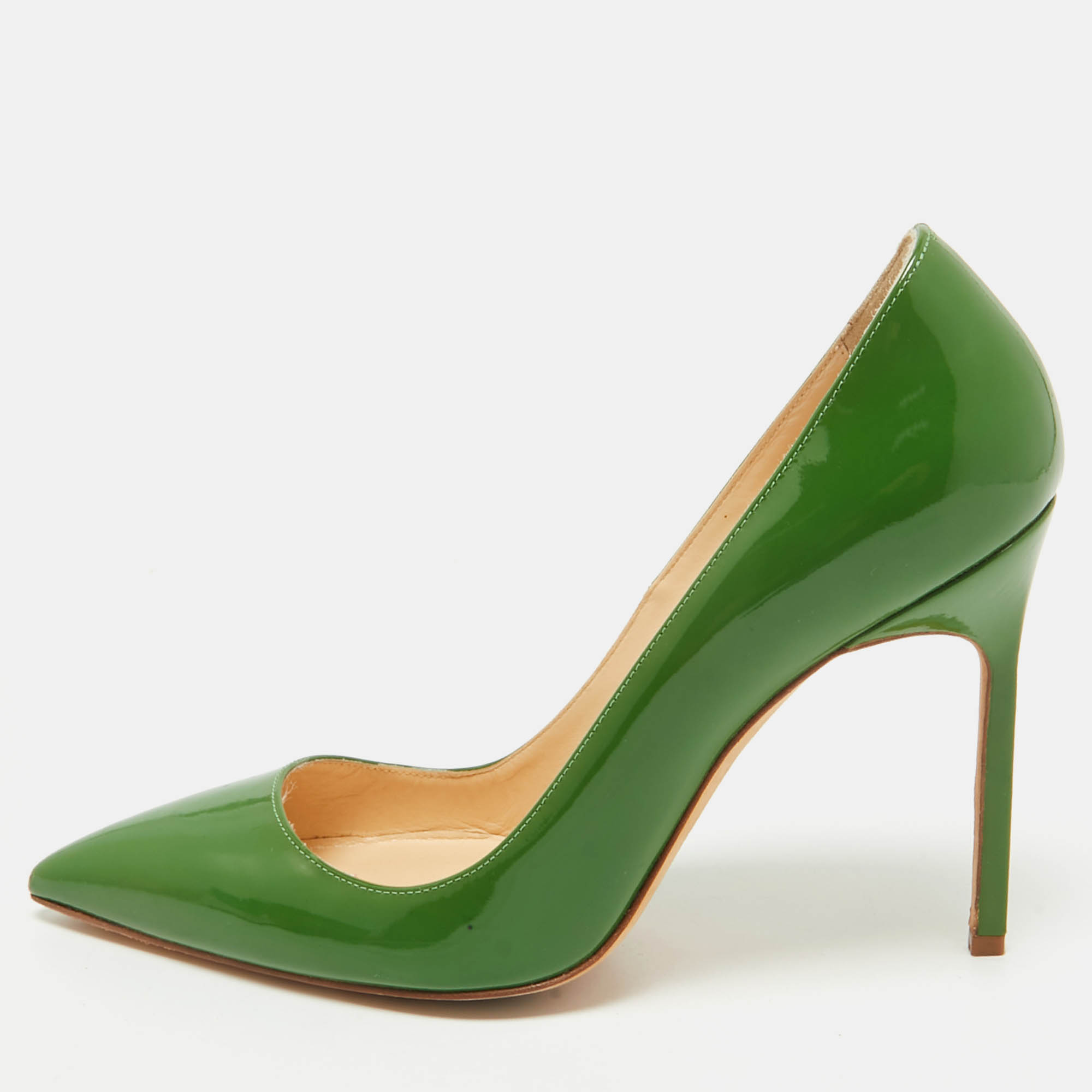 

Manolo Blahnik Green Patent Leather BB Pumps Size