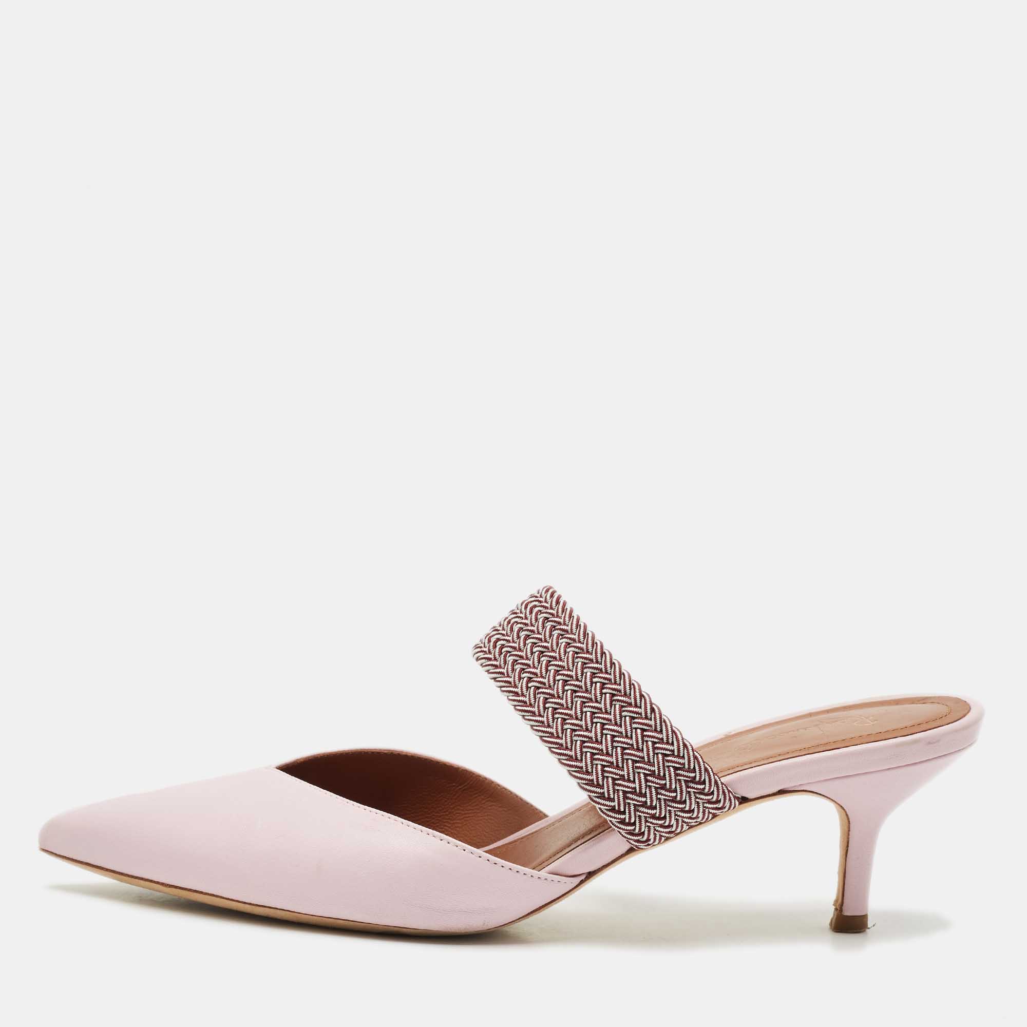 

Malone Souliers x Roy Luwolt Pink Leather Slide Sandals Size