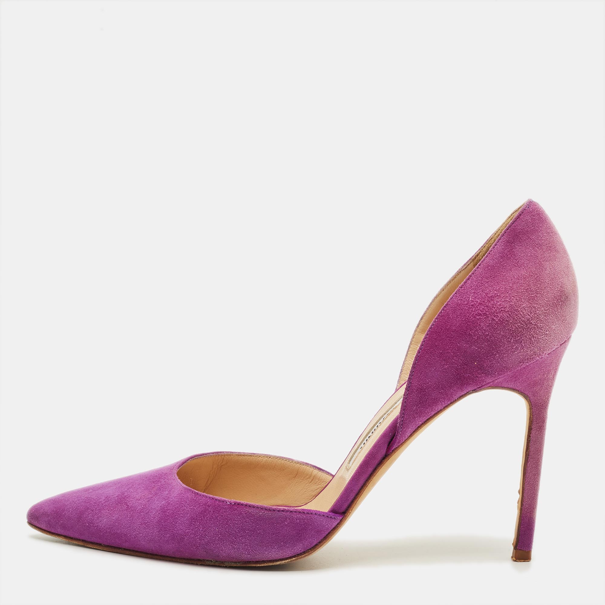 

Manolo Blahnik Tayler Size  Purple Suede D'orsay Pumps
