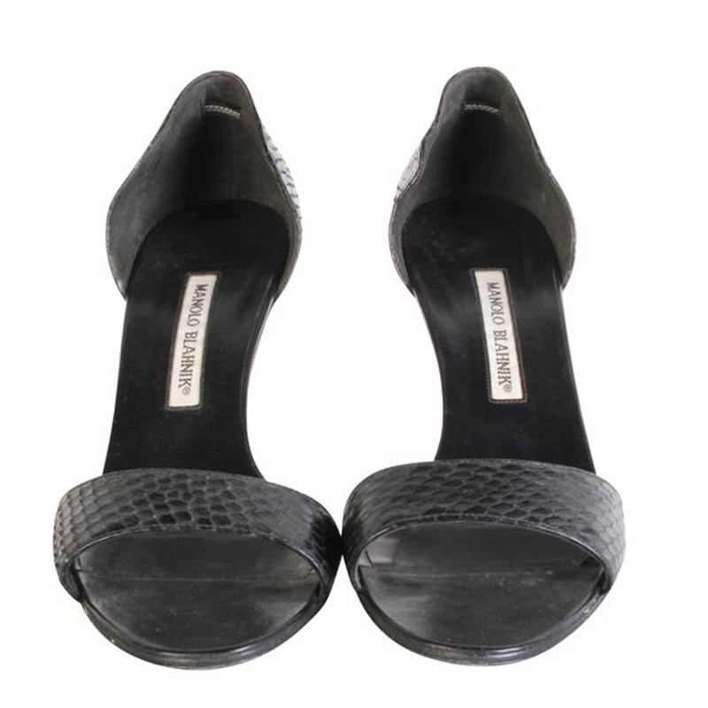 

Manolo Blahnik Black Snakeskin Sandals Size