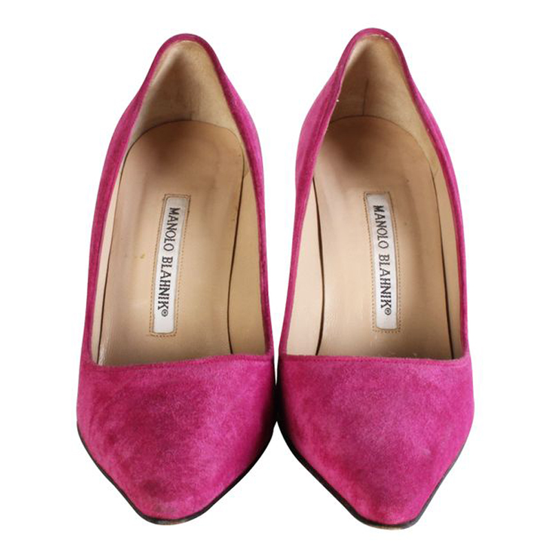 

Manolo Blahnik Pink Suede Pumps Size