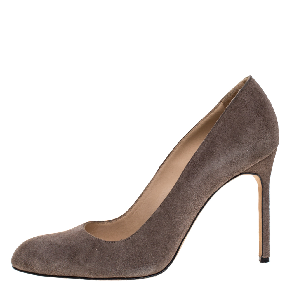 

Manolo Blahnik Grey Suede BB Pumps Size