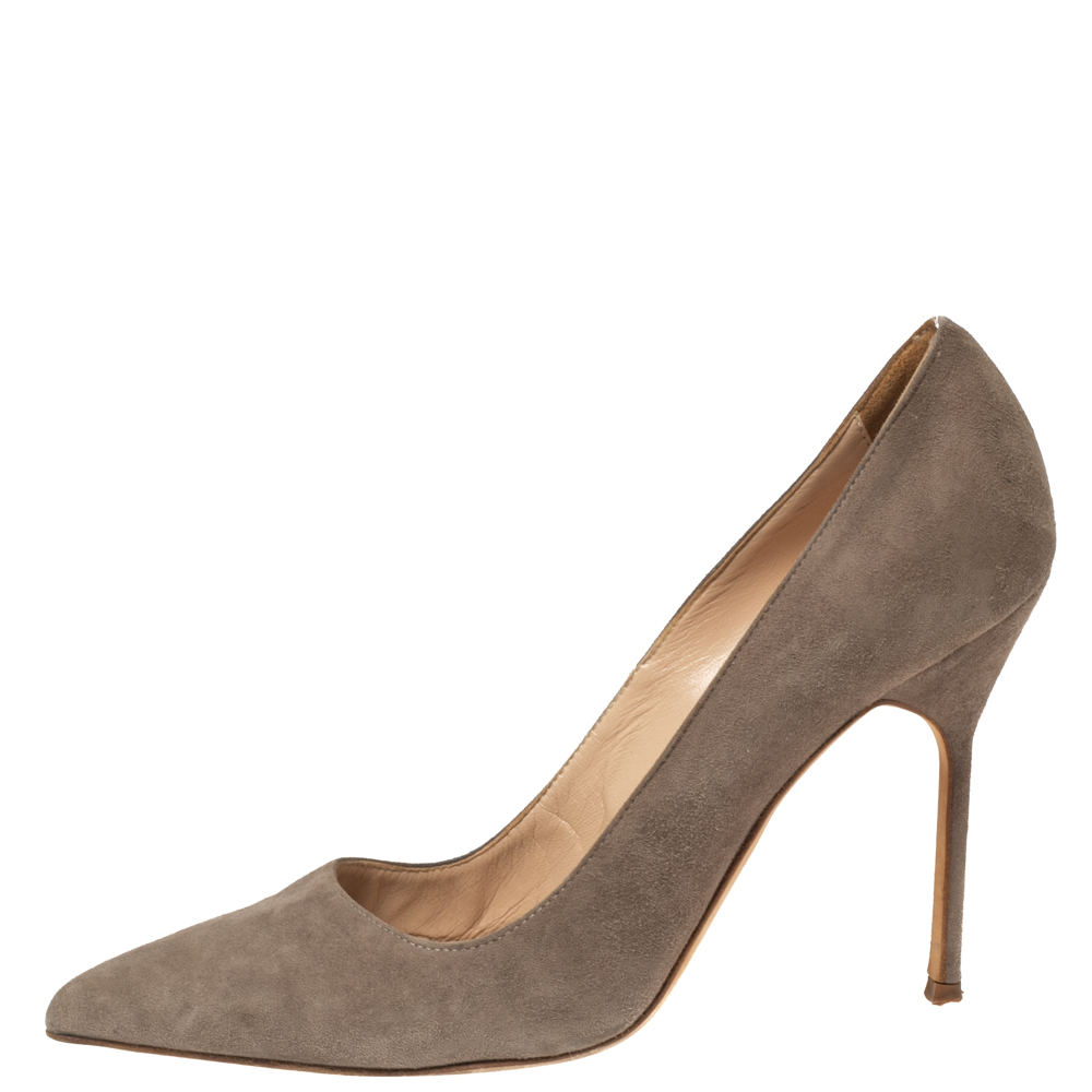 

Manolo Blahnik Grey Suede BB Pumps Size